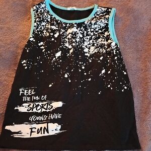 SHEIN Black and Blue Splatter Tank Top